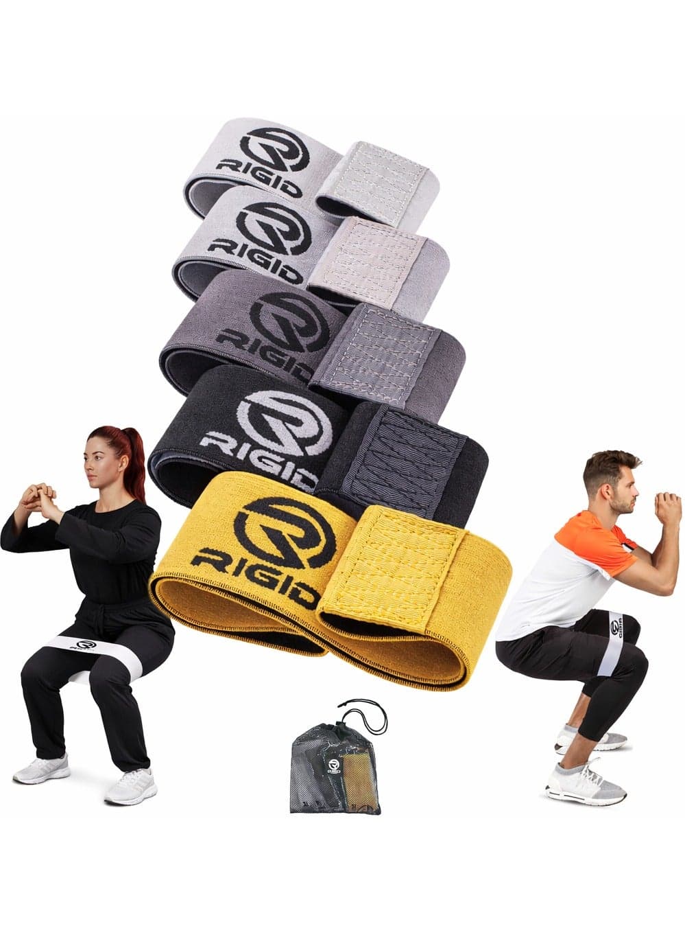 Anti-Slip Hips bands for Women and Men, Exercises bands for Butt and Hips - Glutes bands for Stronger Legs - Booty Fabric Stretchy Bands for Glutes - Loops Bands (5 Resistance Levels)