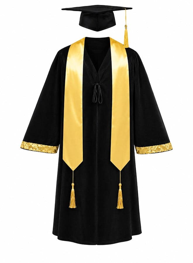 Kids Graduation Costume Set with Cap and Stole – Graduation Ceremony Fancy Dress Outfit for kids of age 6 to 7 years