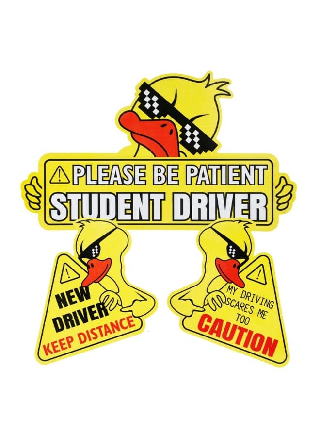 New Driver Magnet for Car, 3pcs Cute Duck Car Magnets Student Driver Sign,Car Bumper Student Driver Reflective Sign,Car Exterior Accessories
