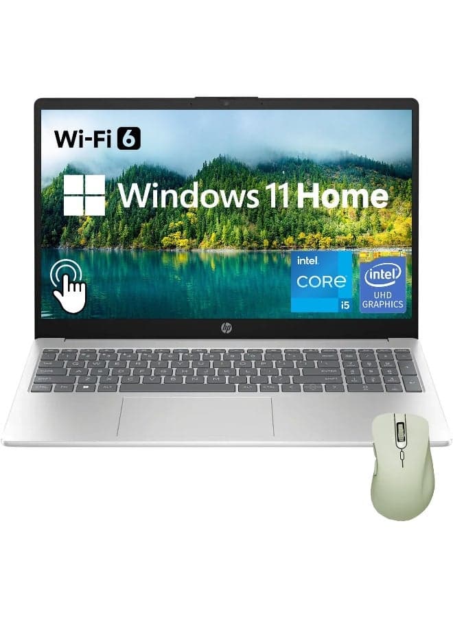 (Upgraded Version) 15.6" HD Touchscreen Laptop, Intel Core i5-1235U, 16GB RAM, 1TB PCIe SSD, Webcam, HDMI, Numeric Keypad, Wi-Fi 6, Windows 11 Home, Bundle with Thunderobot ML101 Wireless Mouse(Upgraded) English Silver