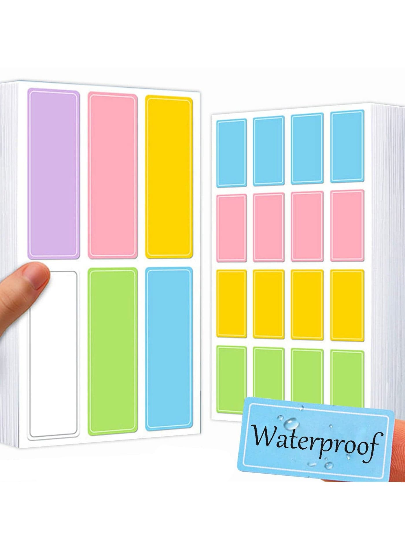 Chielor Color Waterproof Labels Stickers,560 Pcs Adhesive Waterproof Removable Name Label Stickers Storage Bins, Folder Labels,Bottle Labels,Baby Daycare,Kids School Supplies,Home Office Organization