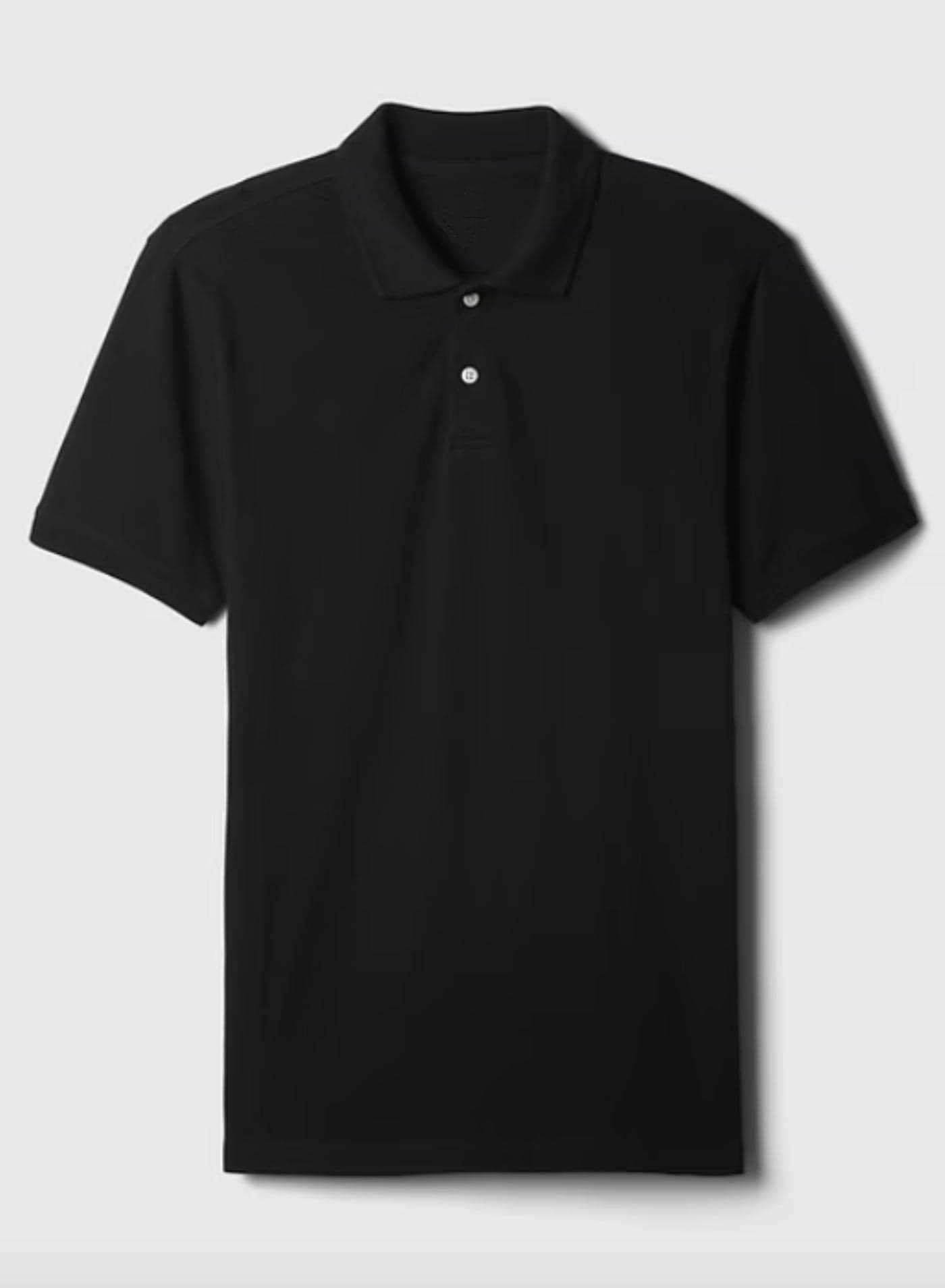 Mens Black Plain Cotton Pique Summer Fabric Mens Polo Shirt