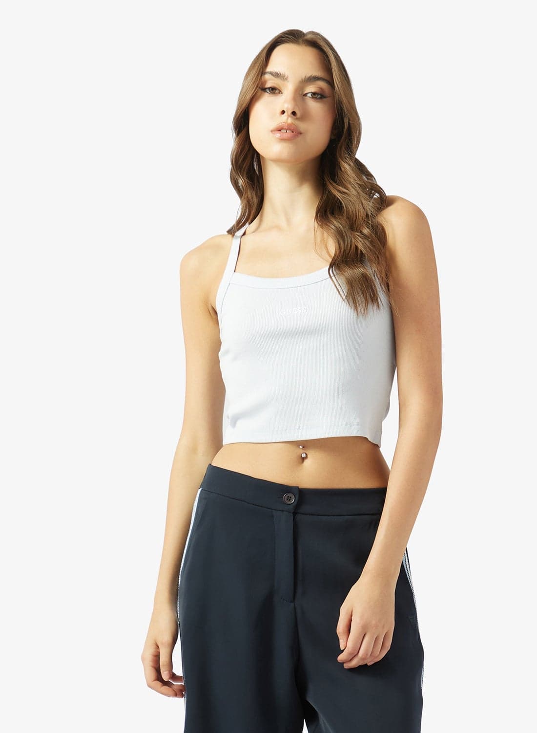 Square Neck Rib Knit Tank Top