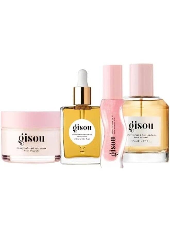 4-Piece Set HONEY GLOSS HYDRATION HEROES, HSH SHINE POR HAIR & LIPS