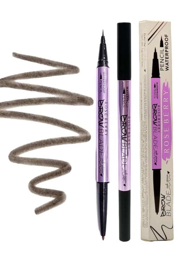 WATERPROOF PENCIL & INK STAIN BROW TWINS 2IN1 DARK BROWN 002