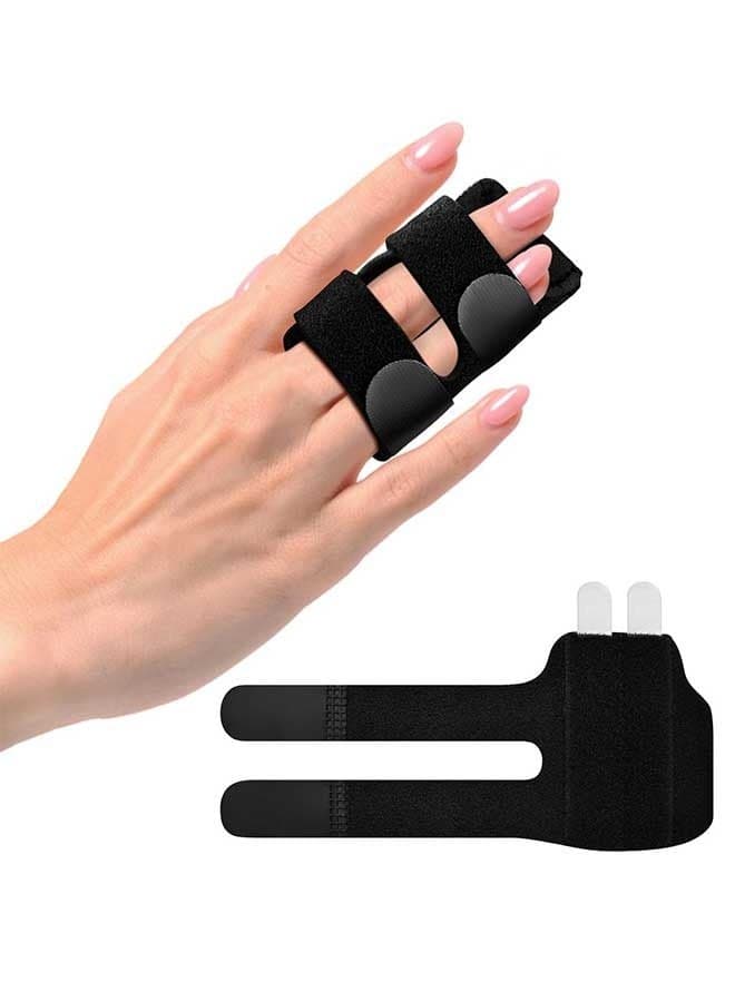 Upgraded Trigger Finger Splint with 2 Metal Support Bars, Adjustable Finger Buddy Splints Mallet Finger Brace for Arthritis, Injury, Sprain - Pain Relief for Middle, Index, Ring, Pinky Finger