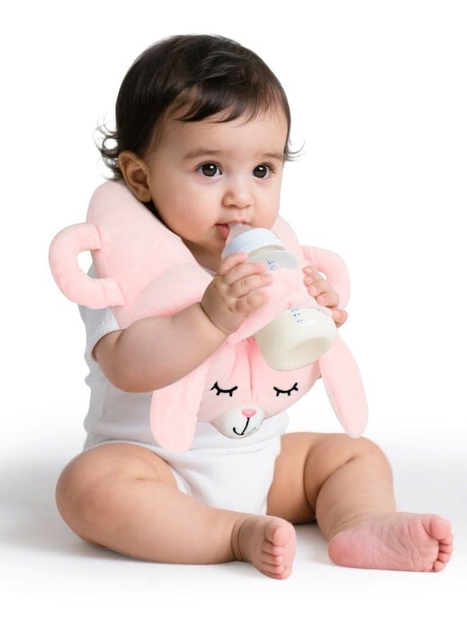 Bottle Holder for Baby, Baby Self Bottle Feeding Pillow,Baby Bottle Holder Hands Free Feeding, Adjustable Nursing Pillow, Essentials for Newborns and Twins, Rabbit