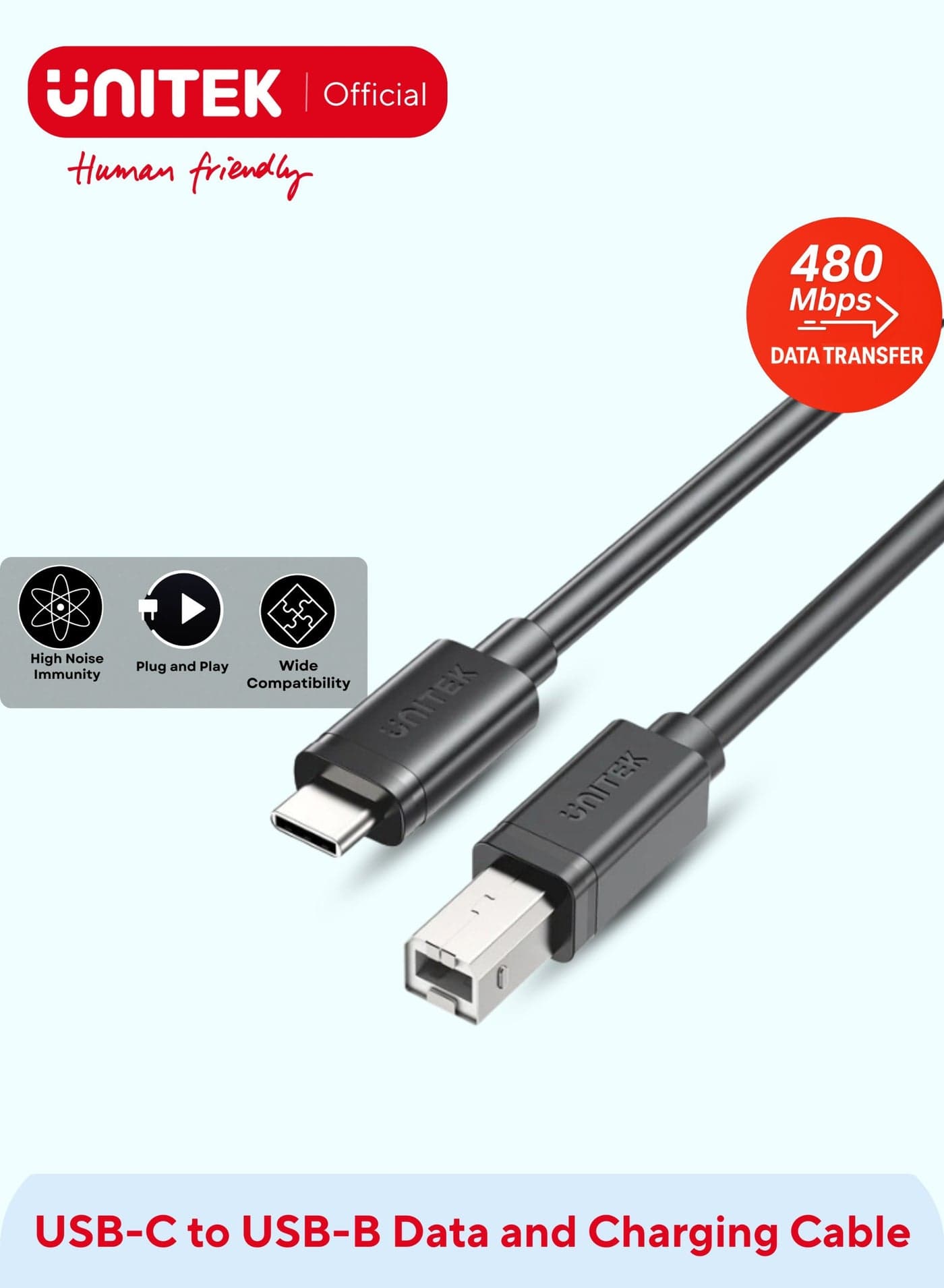USB C to B Cable, USB C Printer Cable Type C Male to USB B Male Lead Compatible With iPhone 16/15, Samsung S24 Series, MacBook, Dell, HP Spectre X2, Google Chromebook Pixel, Microsoft Surface Pro, MIDI Keyboard, DAC Decoder- Black