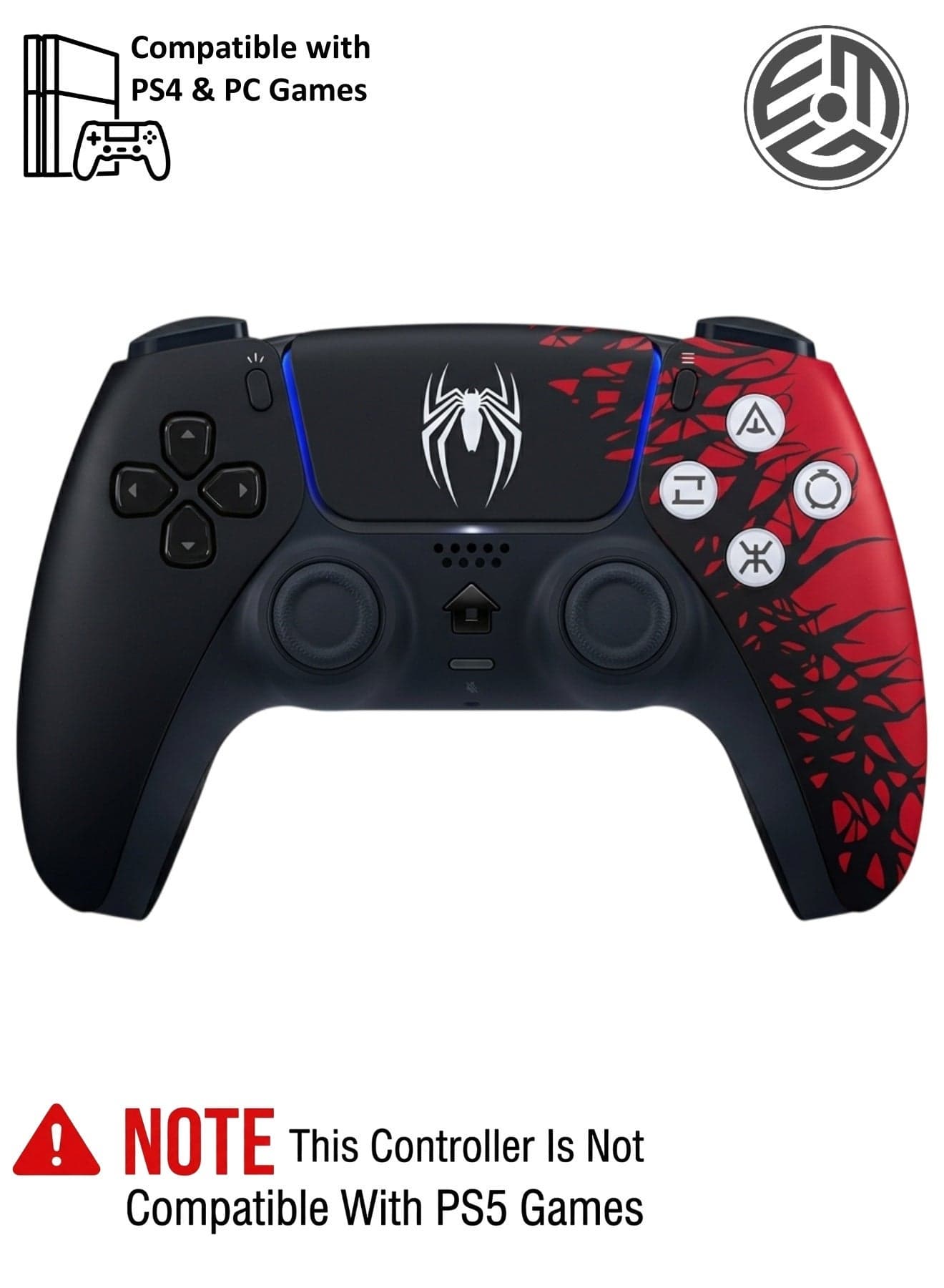 Wireless Controller for PS4 / PS4 Slim / PS4 Pro, Bluetooth Gamepad with Dual Vibration, 6-Axis Motion Sensor, Touchpad, Turbo Function, 3.5mm Audio Jack & Non-Slip Grip