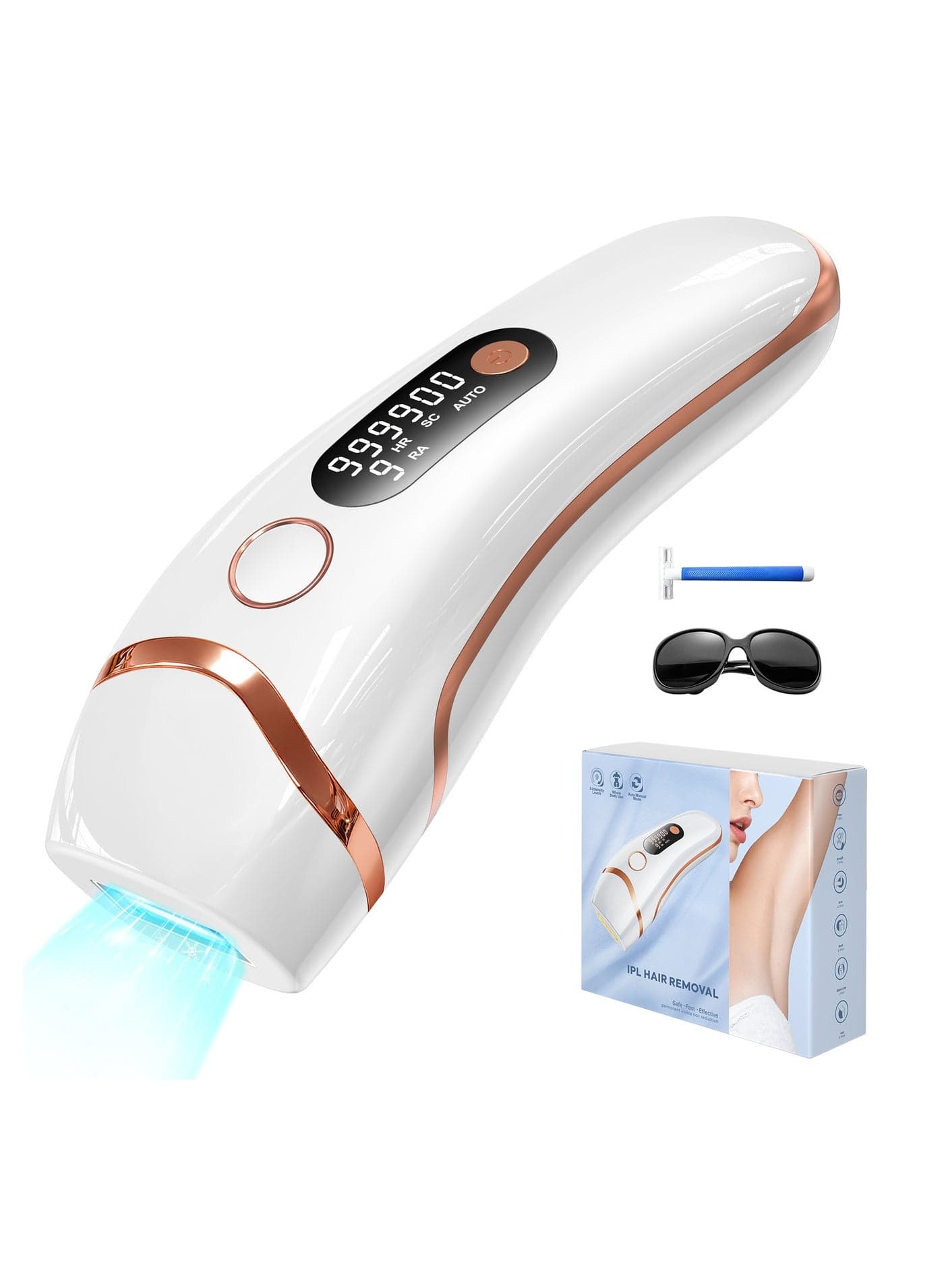 Laser Hair Removal Devices for Women and Men, 3-in-1 At-Home 9 Levels Upgrade 999900 Flashes for Face Armpit Arm Bikini Line Leg Whole Body
