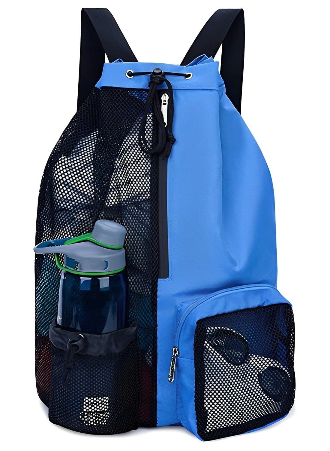 Swim Bag Mesh Drawstring Backpack With Wet Pocket Beach Backpack For Swimming, Gym, And Workout Gear
