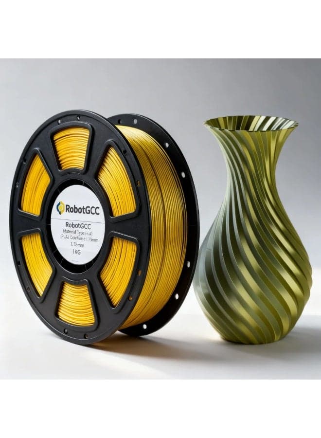 Silk PLA Black Gold 1.75mm 3D Printer Filament 1KG Dual Color Silk PLA Filament Metallic Gradient PLA Filament Color Changing PLA Filament Smooth Glossy Finish PLA Material for FDM Printing High Quality PLA Filament Stable Extrusion Consistent Diameter Easy Printing PLA Compatible with Most 3D Printers Decorative Printing Filament for Models Sculptures Cosplay Engineering Prototyping DIY Projects Reliable Layer Adhesion Low Warping Premium Surface Finish Black Gold PLA Filament High Precision Tolerance Strong Bonding Performance Professional 3D Printing Material Universal FDM Filament Spool Long Length High Strength PLA Filament