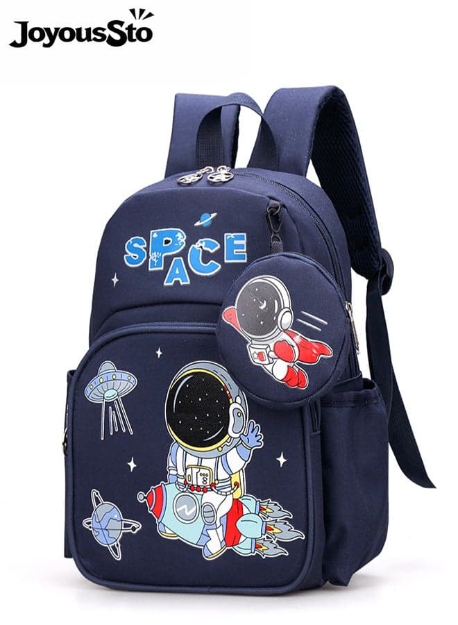Kids bag Toddler Backpack Kids Kids School Backpack Lightweight Bookbags with Coin Pocket for 2 age+ Boys Girls Space Dark Blue