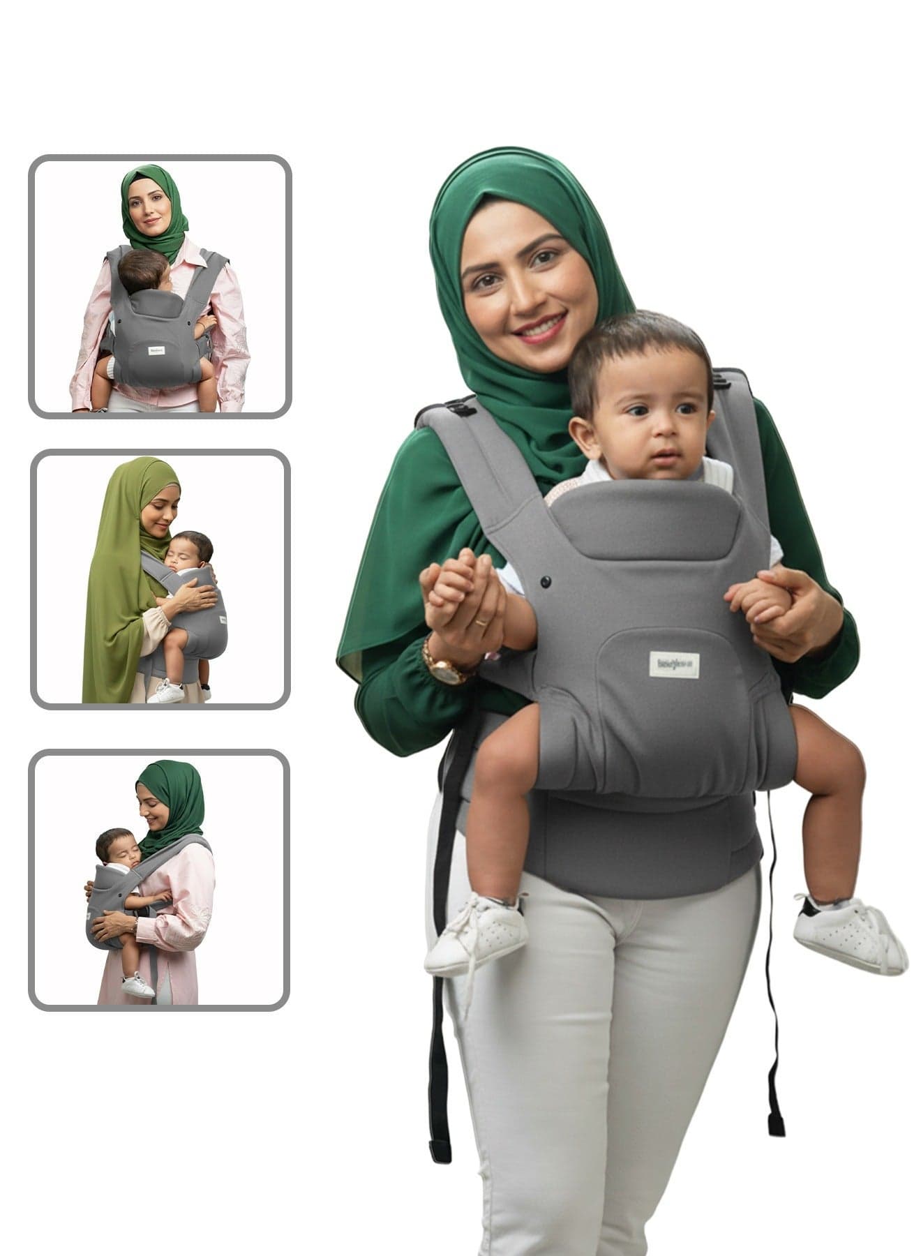 CozyNest Baby Carrier for New born | Baby Carry Bags for 0 to 2 Years with Three Point Support & X-Shape Comfort | Infant Carrying Kangaroo Bag with M-Position Design & Foldable Neck Support for Babies | Baby Slings Bag with Max Weights Upto 15 Kgs Dark Grey