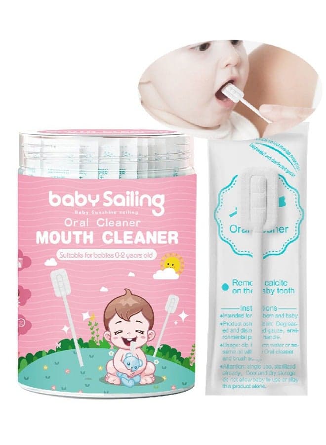 Baby Sailing Baby Tongue Cleaner, Baby Toothbrush, Toothbrush Infant Upgrade Gum Cleaner with Paper Handle for Babies Soft Gauze for 0-2 Years Baby (30-Pack)