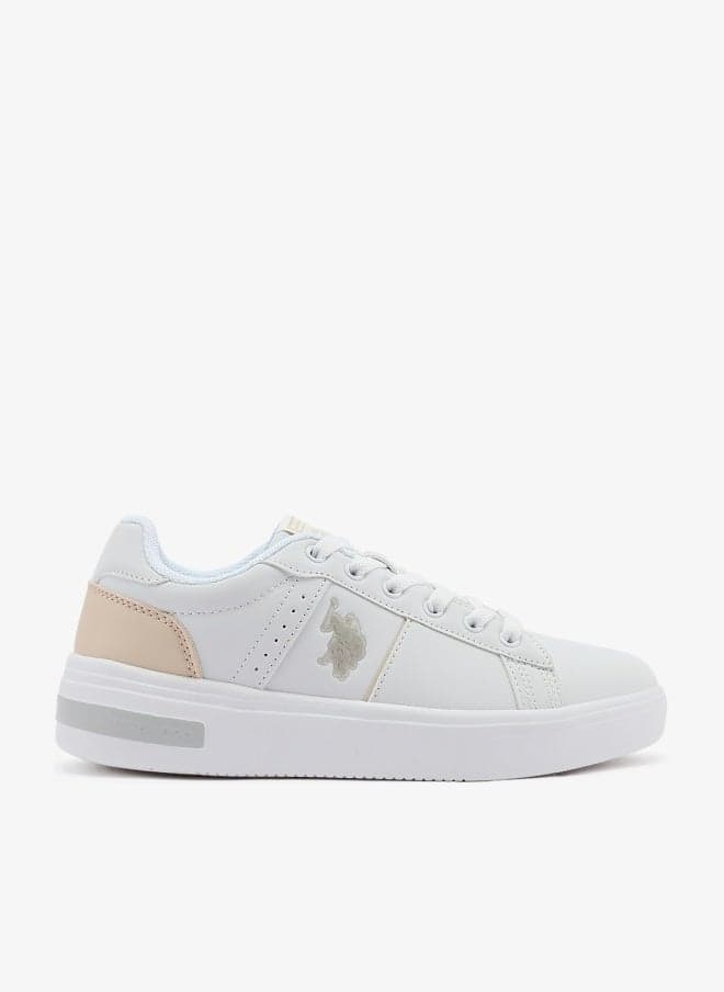 Women's White Low-Top Sneakers - Lightweight Modern Design Shoes for All-Day Comfort