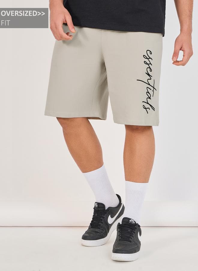Essentials Print Oversized Cotton Shorts