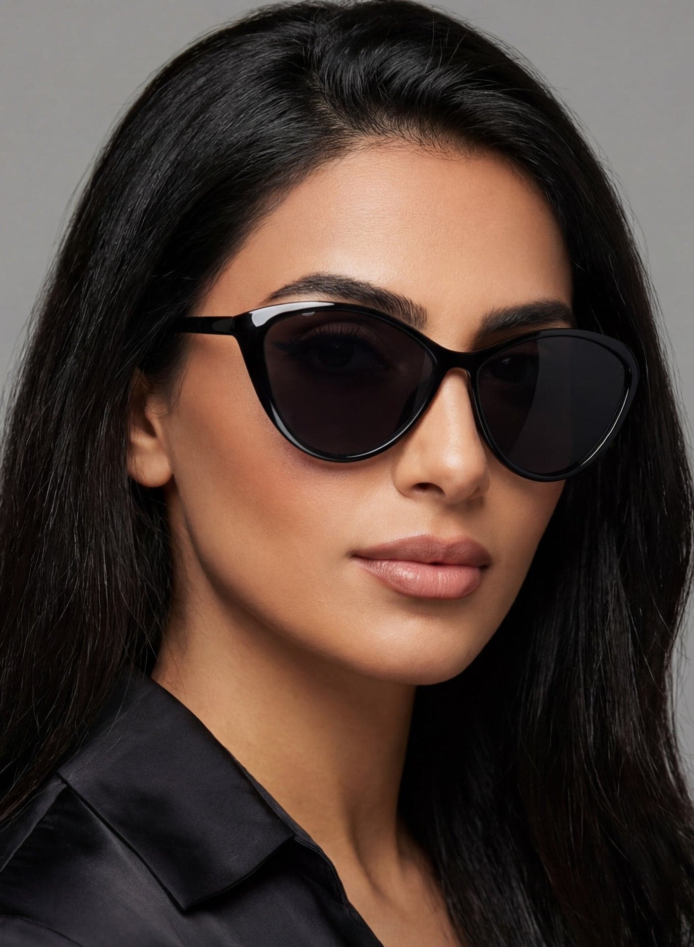 Retro Cat Eye Oval Sunglasses for Women, UV400 Protection, Trendy Black Frame & Lenses