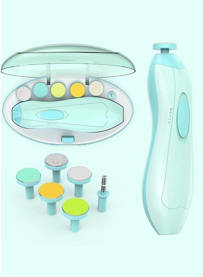 Electric Safe Baby Nail Trimmer With Light And 6 Grinding Pads
