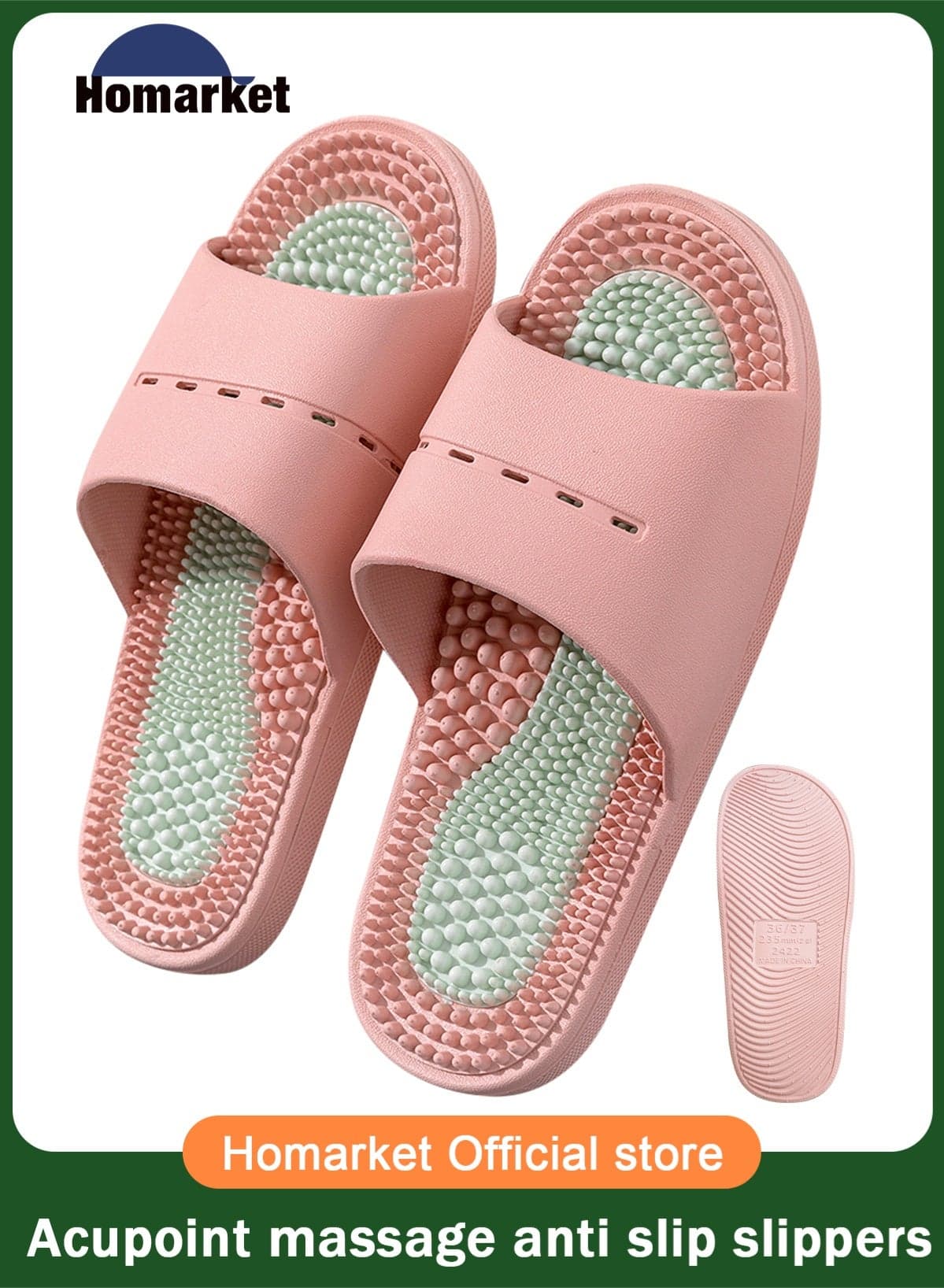 Massage Slippers for Plantar Fasciitis for Women Acupuncture Slippers Arthritis Neuropathy Pain Relief Non-Slip Massage Sandals Womens Stress Relief Gifts for Bath(Pink)