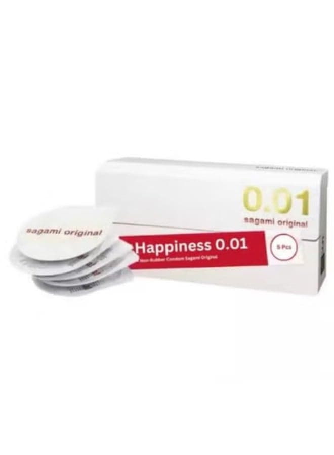 Sagami Original Ultra-Thin 0.01mm Condoms, Sensitive Latex & Lubricated for a Natural Feel, Pack of 5