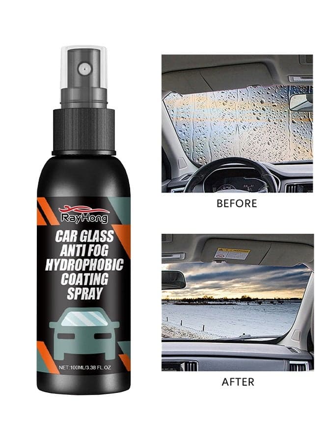 Car Glass Anti Fog Hydrophobic Coating Spray, Waterproof Anti Fog Spray, Automobile Glass Anti Fog Spray, Anti Fog Car Glass Cleaner, Anti Fog Spray for Glasses, Car Glass Antifog Hydrophobic Coating Spray 100ml