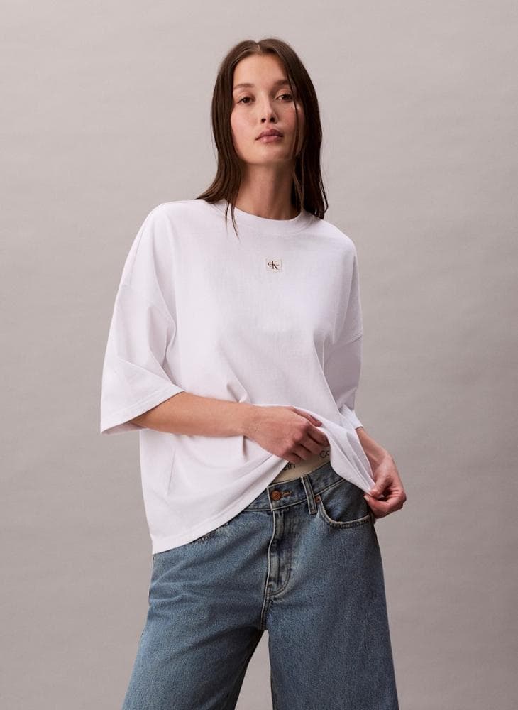 Oversized Cotton Badge T-shirt