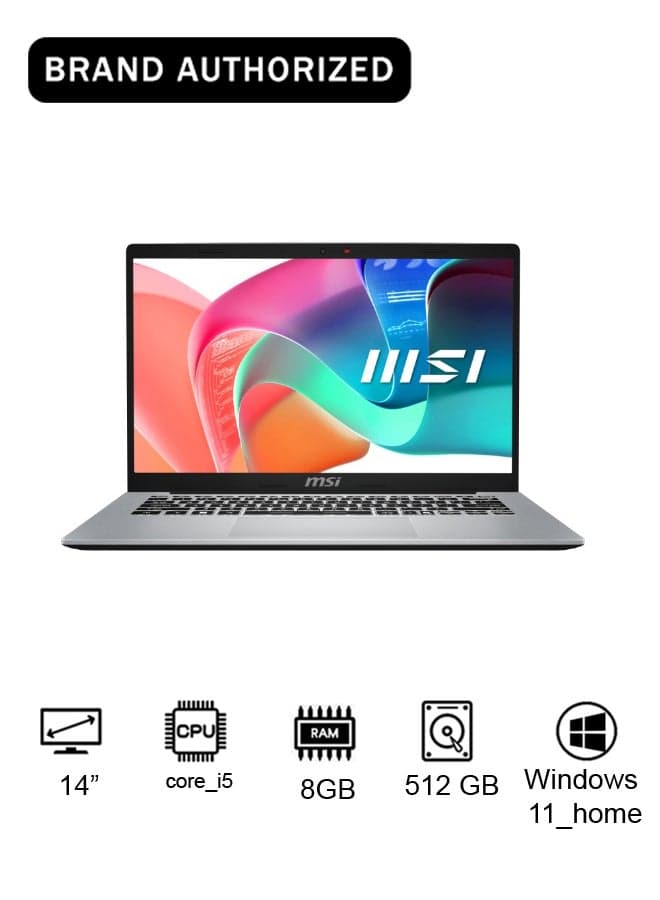 Modern Laptop With 14-Inch Full HD Display,Core i5-1335U Processor/8GB RAM/512GB SSD/Iris Xe Graphics/Windows 11 Home Urban Silver