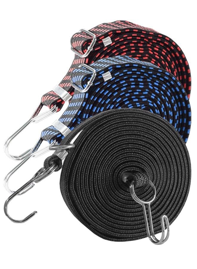3 Pack Adjustable Bungee Strap Hooks for Luggage Camping, Gardening Mobile Cargo 400 x 3 cm