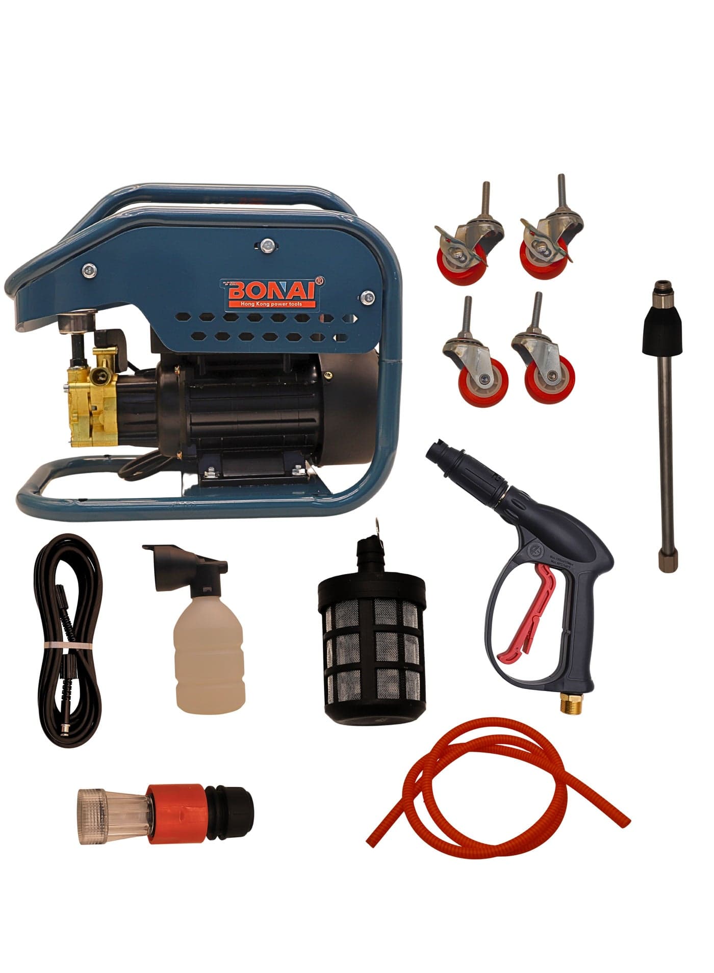High Pressure Washer 3000W Electric Power Cleaner, 300 Bar Jet Spray Machine with Adjustable Nozzle, Self-Priming Pump, Auto Shut-Off, Overheat Protection, 8.5L/Min Flow, BN-HK70