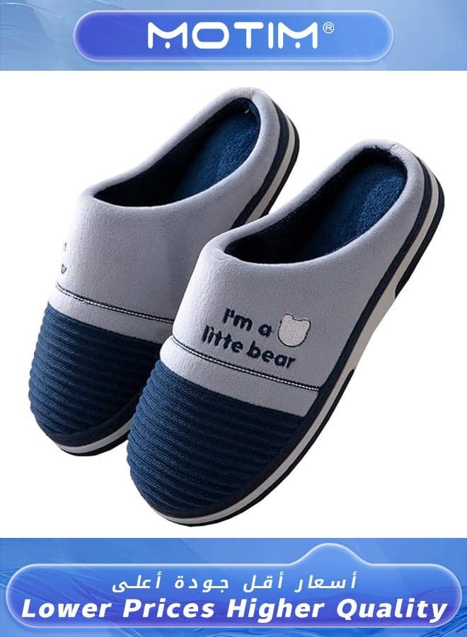 Men's Comfortable Casual Cotton Home Slippers Flax Anti-Slip Soft Slipper House Shoes Indoor and Outdoor Use