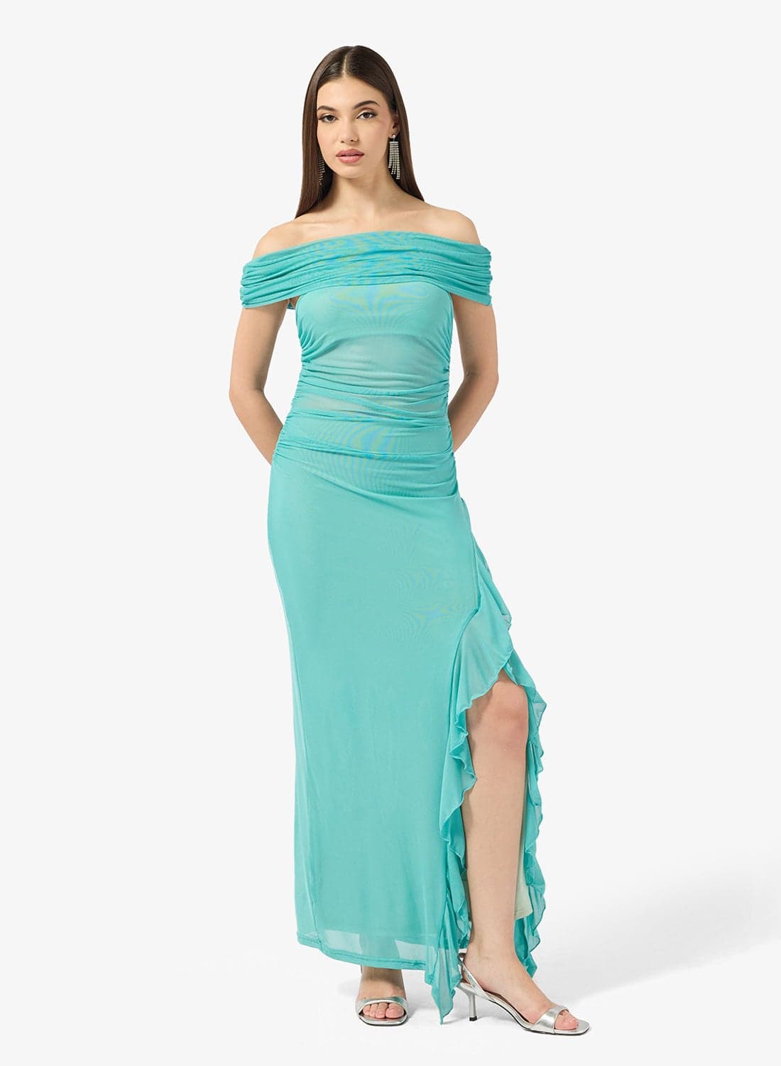 Off Shoulder Dress With Slit