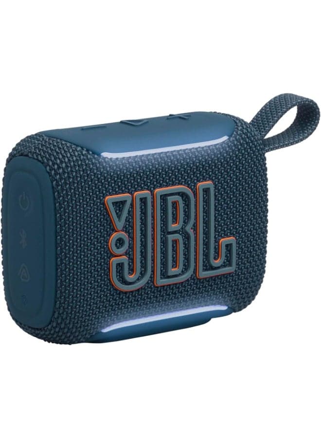 JBL Go 5 Portable Bluetooth Speaker with Ambient Edge Lighting, IP68 Waterproof & Dustproof, 10H Playtime, AirTouch Stereo Pairing, Auracast™, USB-C Lossless Audio – Compact & Drop-Proof, Blue
