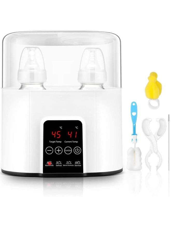 6 In 1 Baby Bottle Warmer For Frozen Breast Milk And Formula Baby Food Heater With Steam Sterilizer With Cleaning Brush Nd Safe Auto-Shutoff And Timer Temperature Control Bpa-Free Baby Food Heater