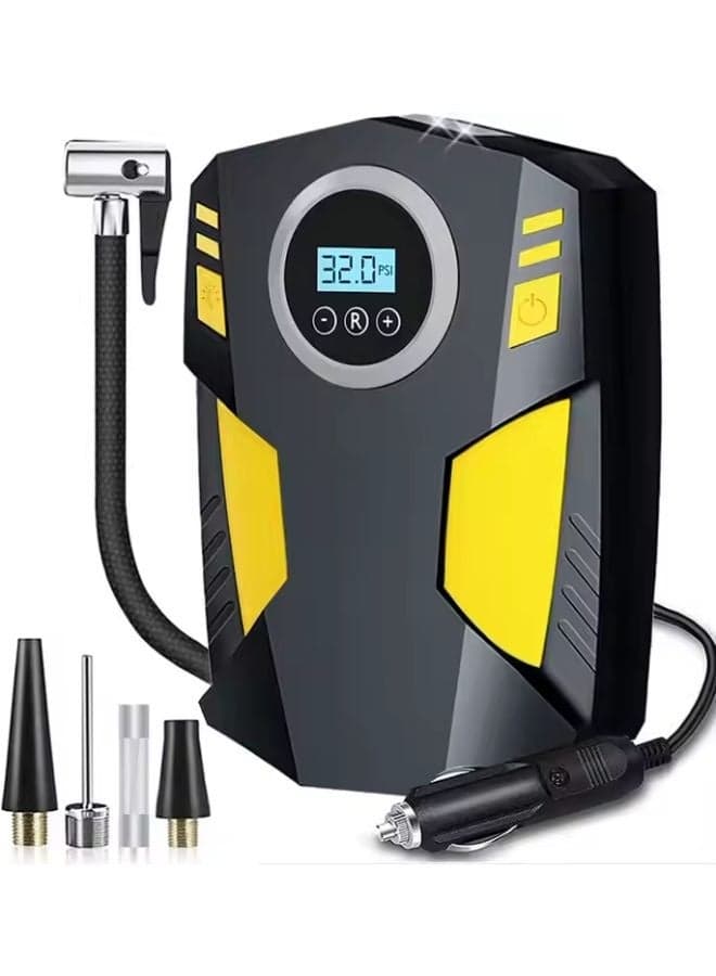 Electric Mini Digital Car Tyre Inflator Air Compressor with Auto Stop and LED Light 12V Fast Portable Air Pump for Car Bicycle Motorcycle Ball Air Mattress