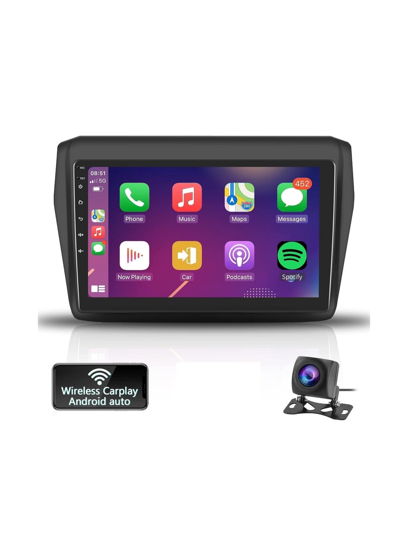 Android Car Stereo for Suzuki Swift 2017-2023 2GB RAM 32GB ROM MirrorLink WiFi BT 9 Inch Support Apple Carplay, IPS Touch Screen with AHD Camera Included