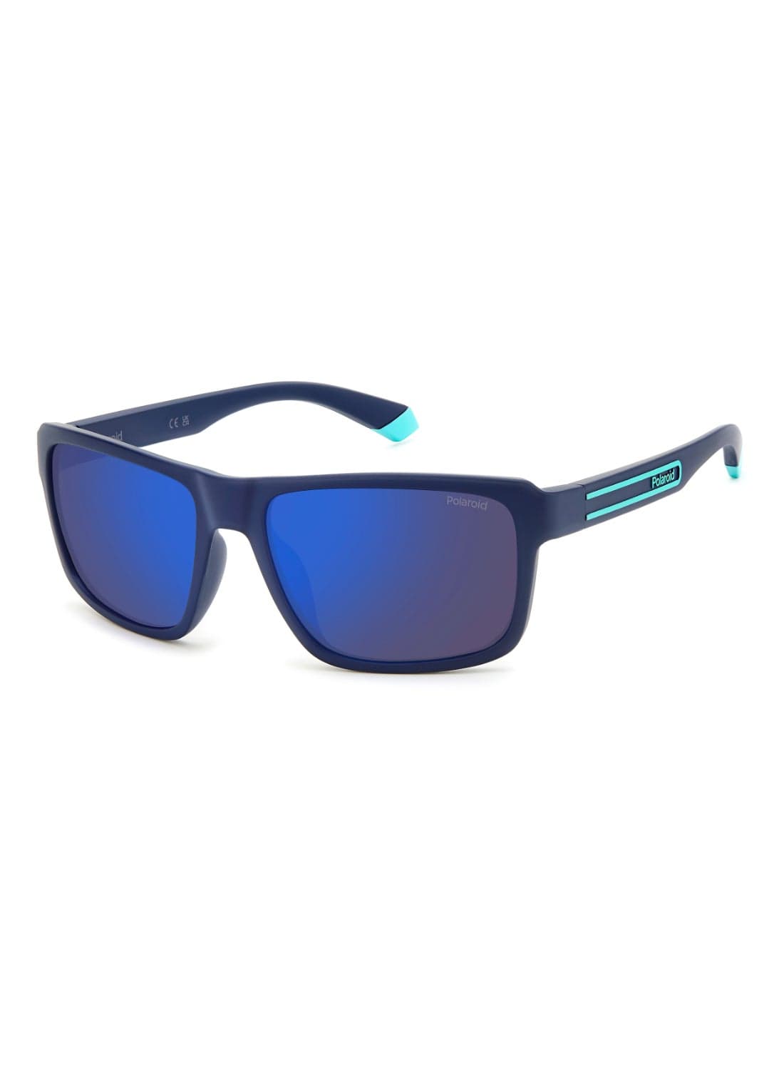 Men's Polarized Rectangular Shape Sunglasses PLD 2158/S BLUE 42 - Lens Size: 42.4 Mm - Mtt Blue M