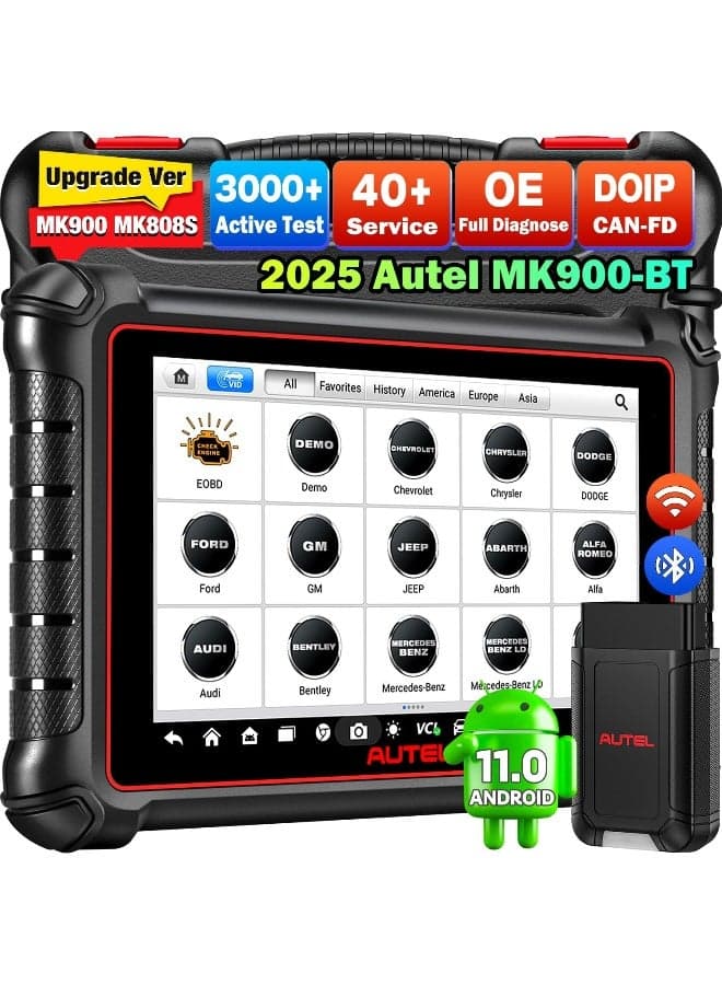 Autel Scanner MaxiCOM MK900BT, 2025 MK900-BT V2.0 Bidirectional Diagnostic Tool