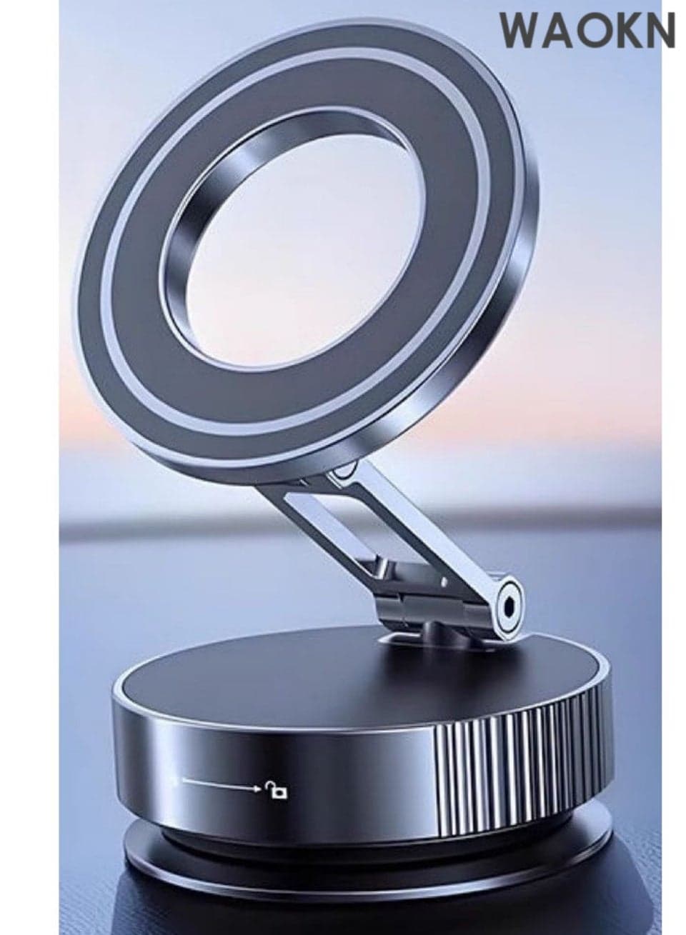 Vacuum Magnetic Suction Cup Phone Mount 360° Rotation Ultra Stable Car Phone Holder Air Vent Magnetic Car Mobile Holder Rotatable Car Mount Base HandsFree Adjustable Magnetic Car Phone Holder Magnetic Phone Holder Suitable for Car/Gym/Mirror/Smooth Surface