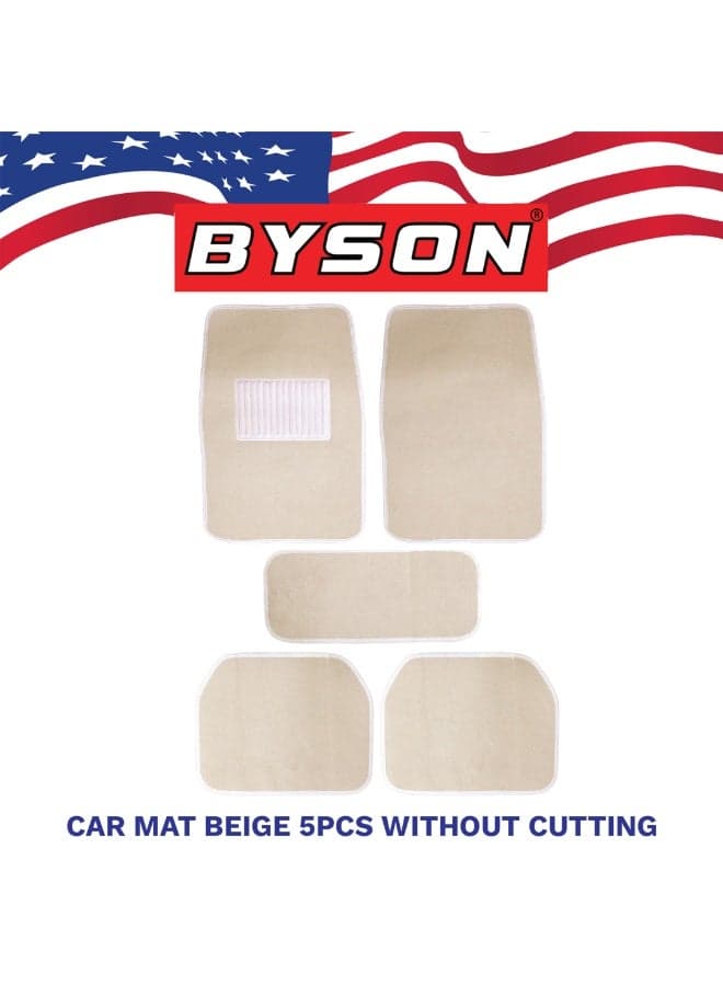 Durable Waterproof Car Floor Mats 5 Piece Set - Universal Fit for Sedan and SUV, Non-Slip Auto Interior Protection, Easy to Clean, Soft Comfortable Foot Mats Without Cutting (Beige)