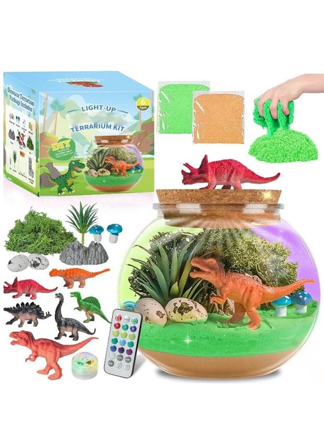 Dinosaur Gifts for Boys - Dinosaur Terrarium Kit for Kids - Birthday Gift for Boys Ages 6 7 8-12 Year Old - DIY Dinosaur Toys for Boys - Arts and Crafts Kit for Kids