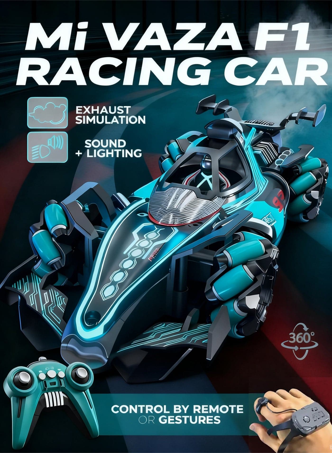 Gesture Sensing RC Stunt Car Toys for Kids - Birthday Gifts for Boys Girls Ages 6-12, 360° Rotate Drift Hand Controlled Remote Control Car with Light Music