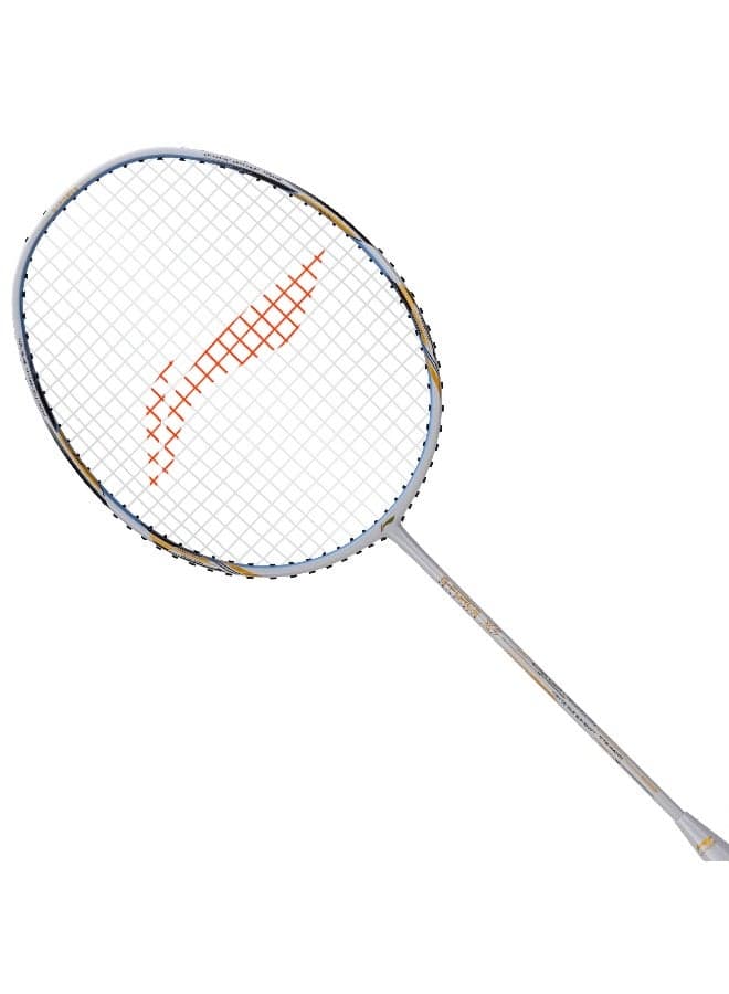 G-Force X5-79 Grams G6 Badminton Racket Strung Badminton Racket with Free Full Cover (White/Gold/Blue)