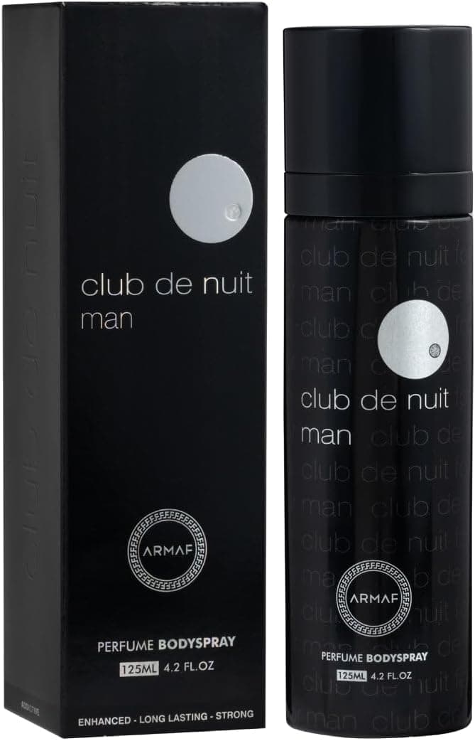 Armaf Club De Nuit Man Perfume Body Spray for Men 125ml, Long Lasting Deodorant for Man, Woody & Spicy Fragrance with Amber, Leather & Patchouli