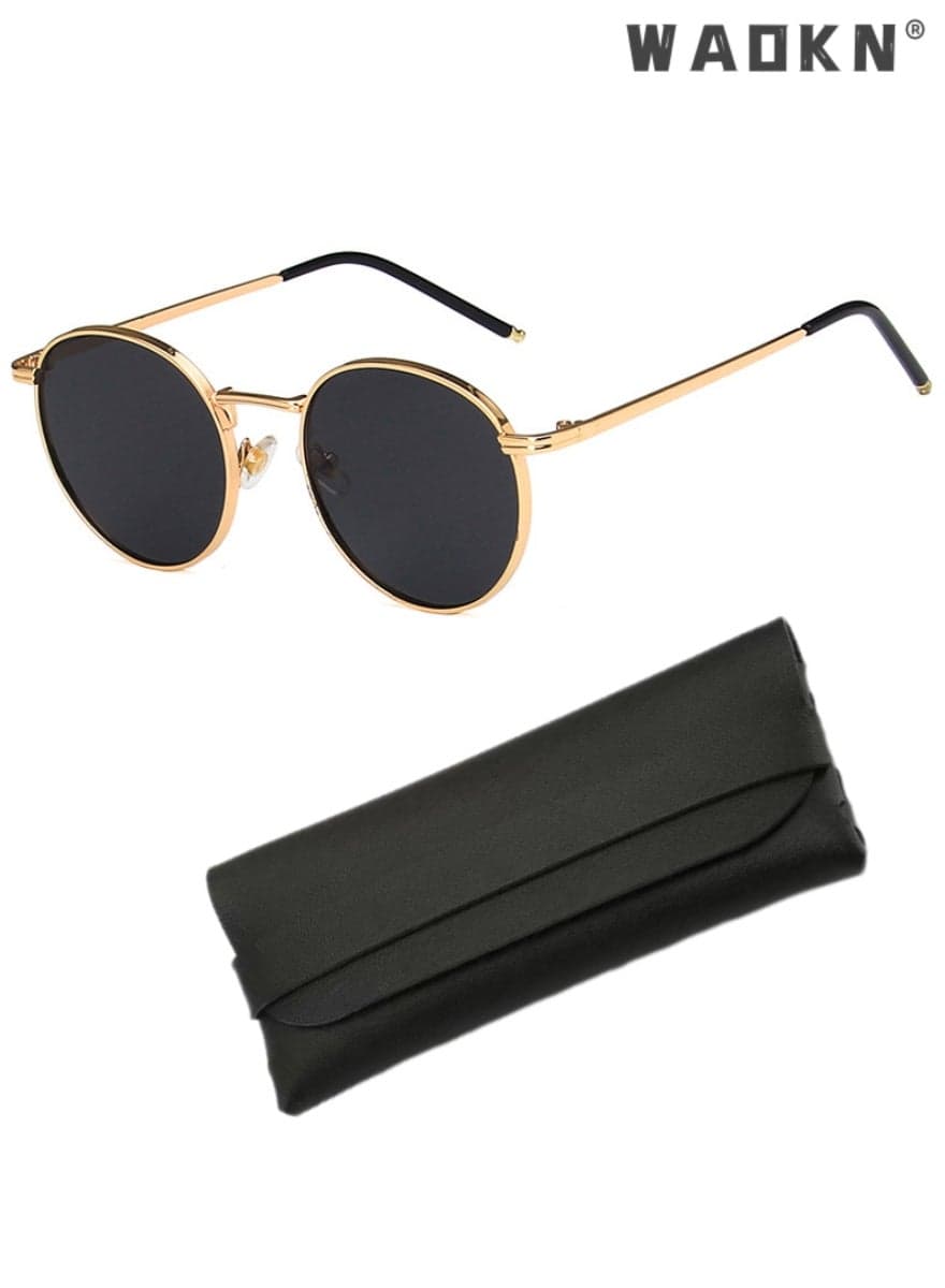 Hippie Round Polarized Sunglasses for Women,Small Circle Sun Glasses Classic Vintage Retro Shades Metal Frame UV400 Protection,Fashion Anti-Glare Sun Shades for Driving, Fishing, Traveling