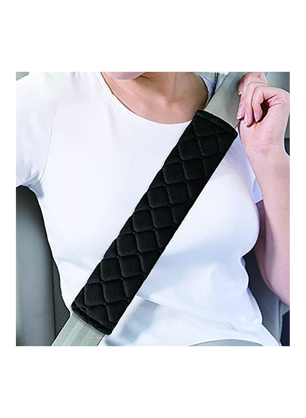 2 Pack Seat Belt Pads Comfort Car Harness Pads with Hook and Loop Travel Cushion Car Seat Belt Cover