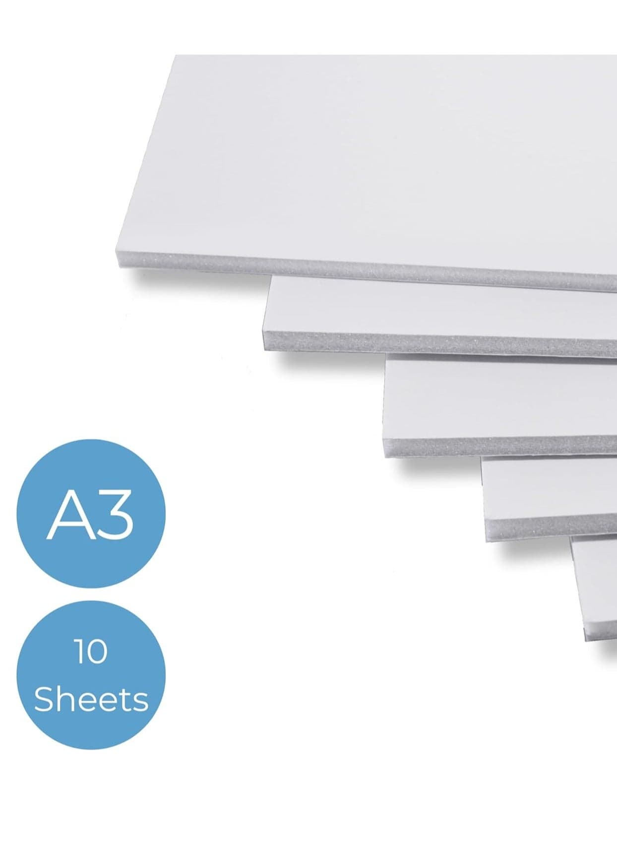 10-Piece A3 Size Foam Boards White 5mm Thickness
