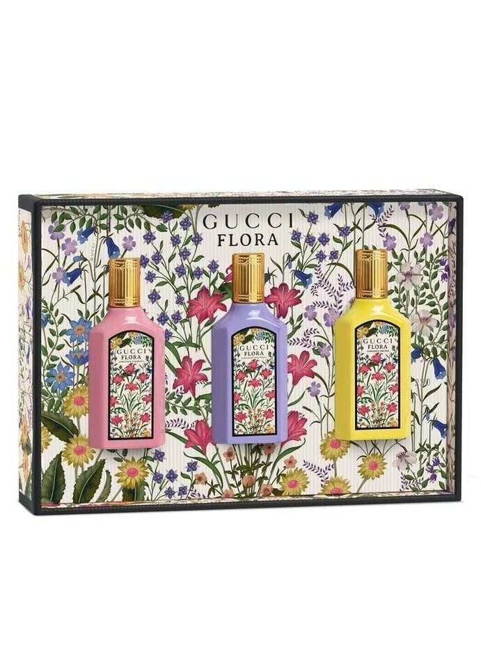 Flora Gorgeous Gift Set Women Eau de Parfum, Gardenia + Magnolia + Orchid 3 x 5mlml
