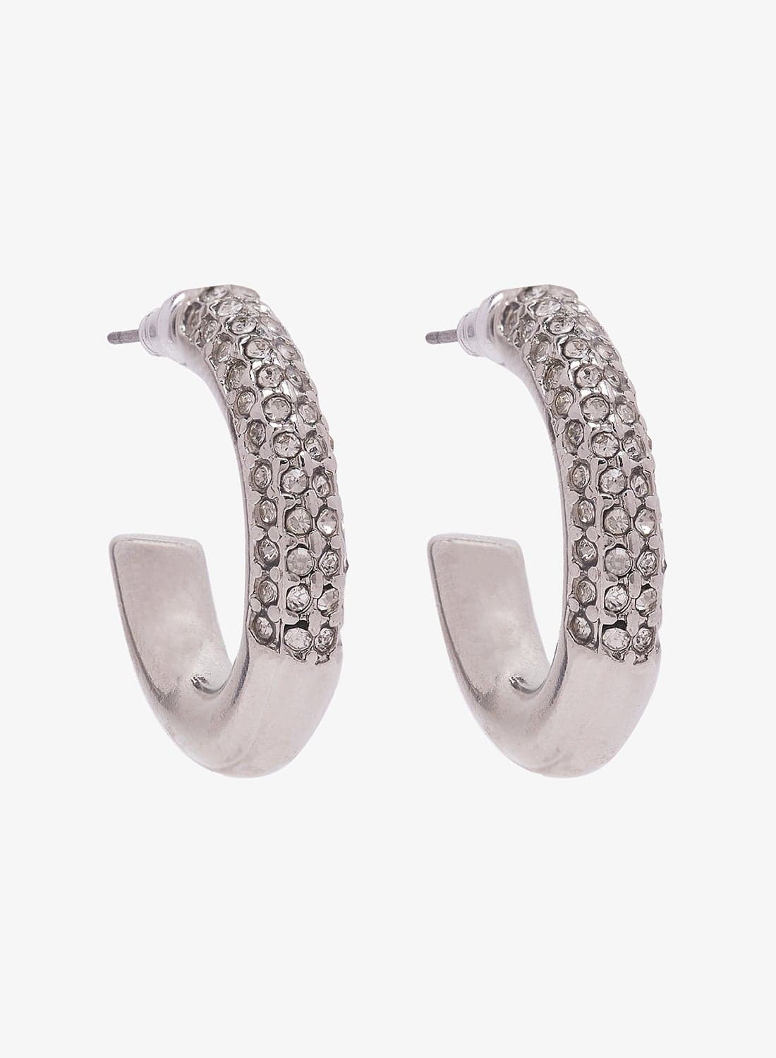 Diamonte Rhinestone Embellished Hoop Earrings