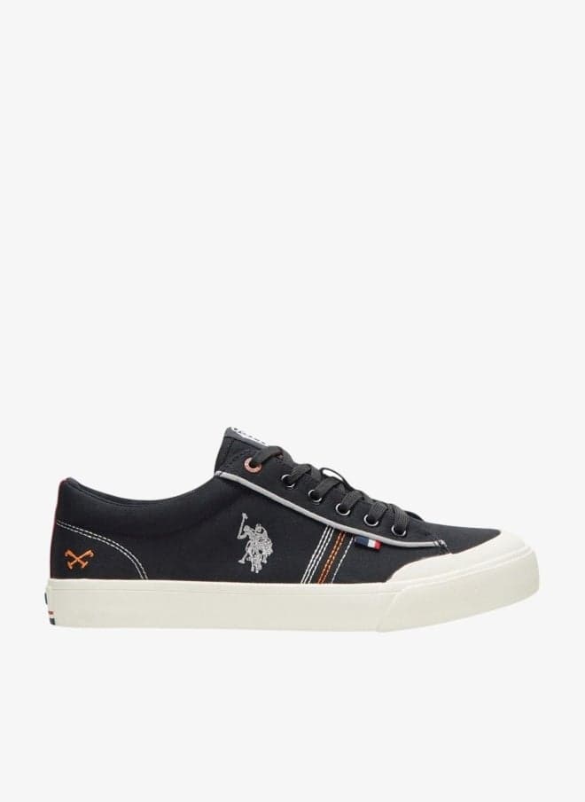 Men's Black Low-Top Sneakers -Lightweight Shoes Stylish Lace-Up Design